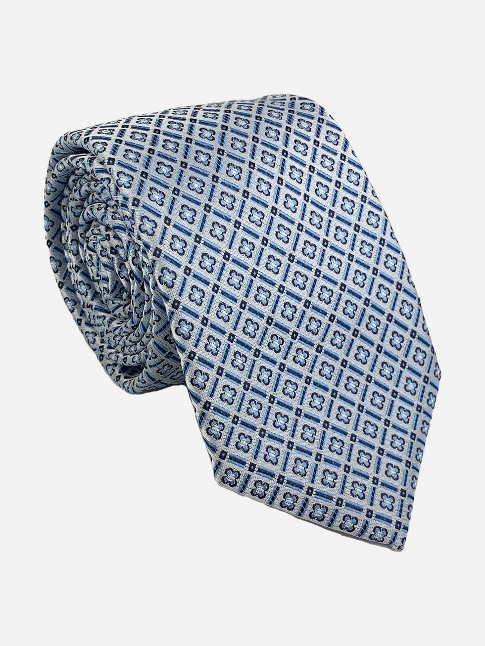 SILVER NECKTIE WITH PATTERN