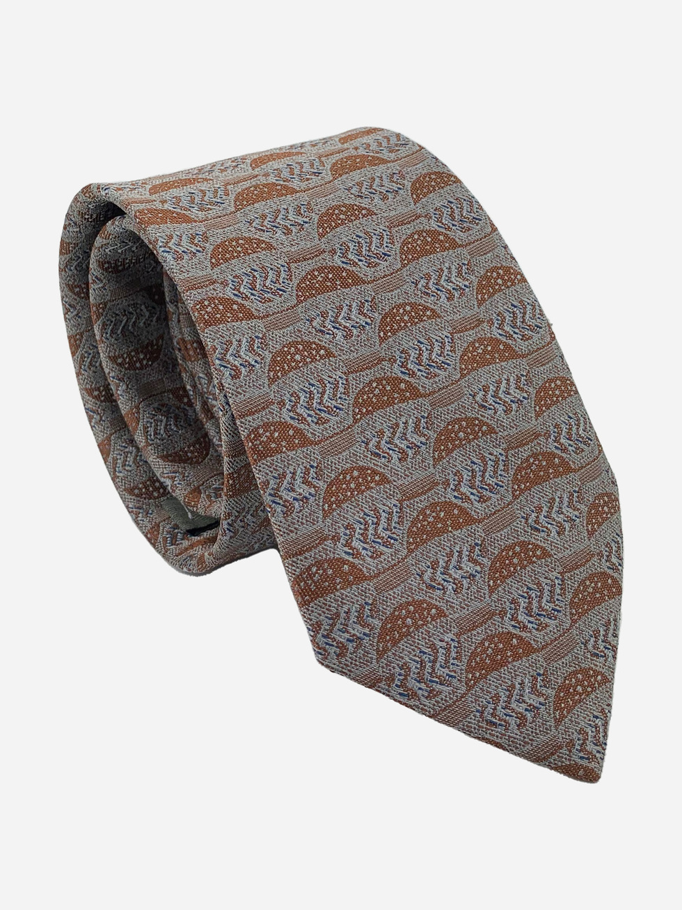 GREY BROWN PRINT NECKTIE