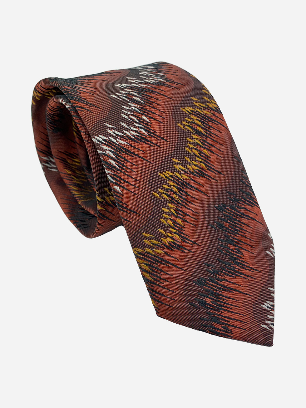 BROWN NECKTIE WITH PRINT