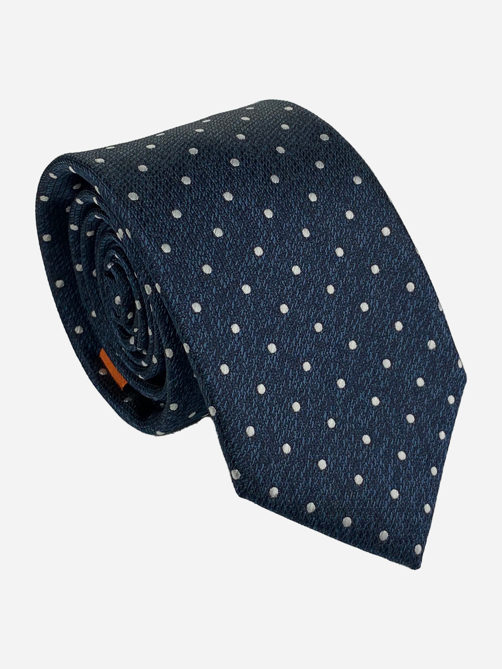 BLUE NECKTIE WITH POLKA DOT PATTERN