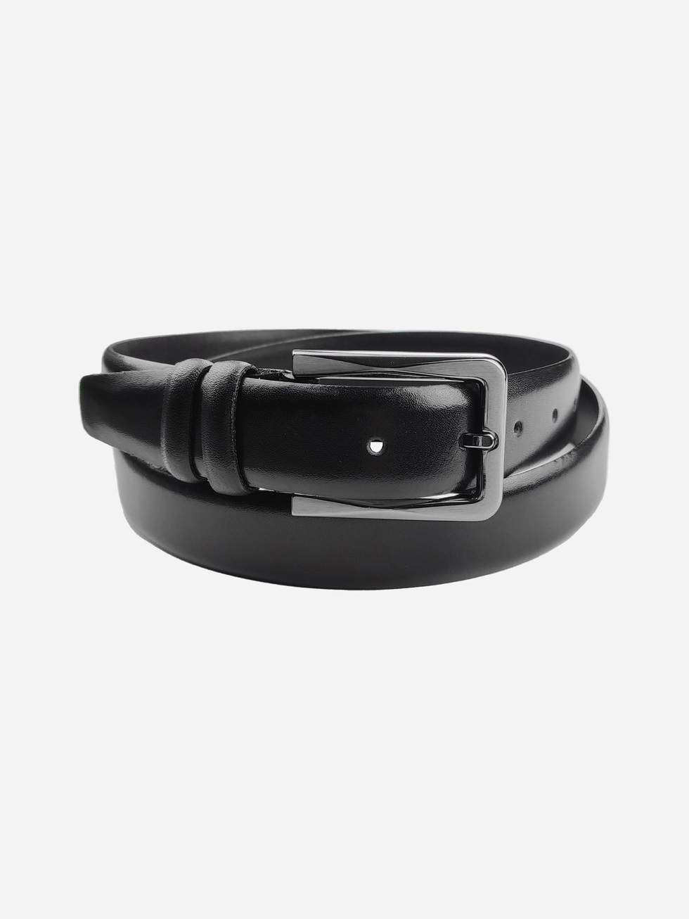 BLACK LEATHER BELT 3 CM