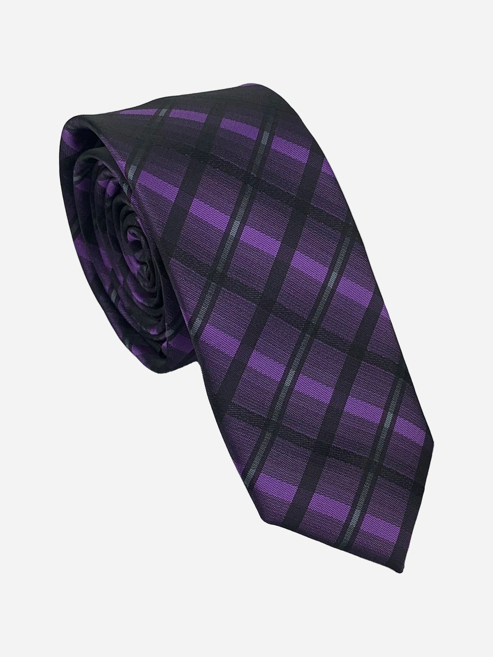 PLAID PURPLE NECKTIE