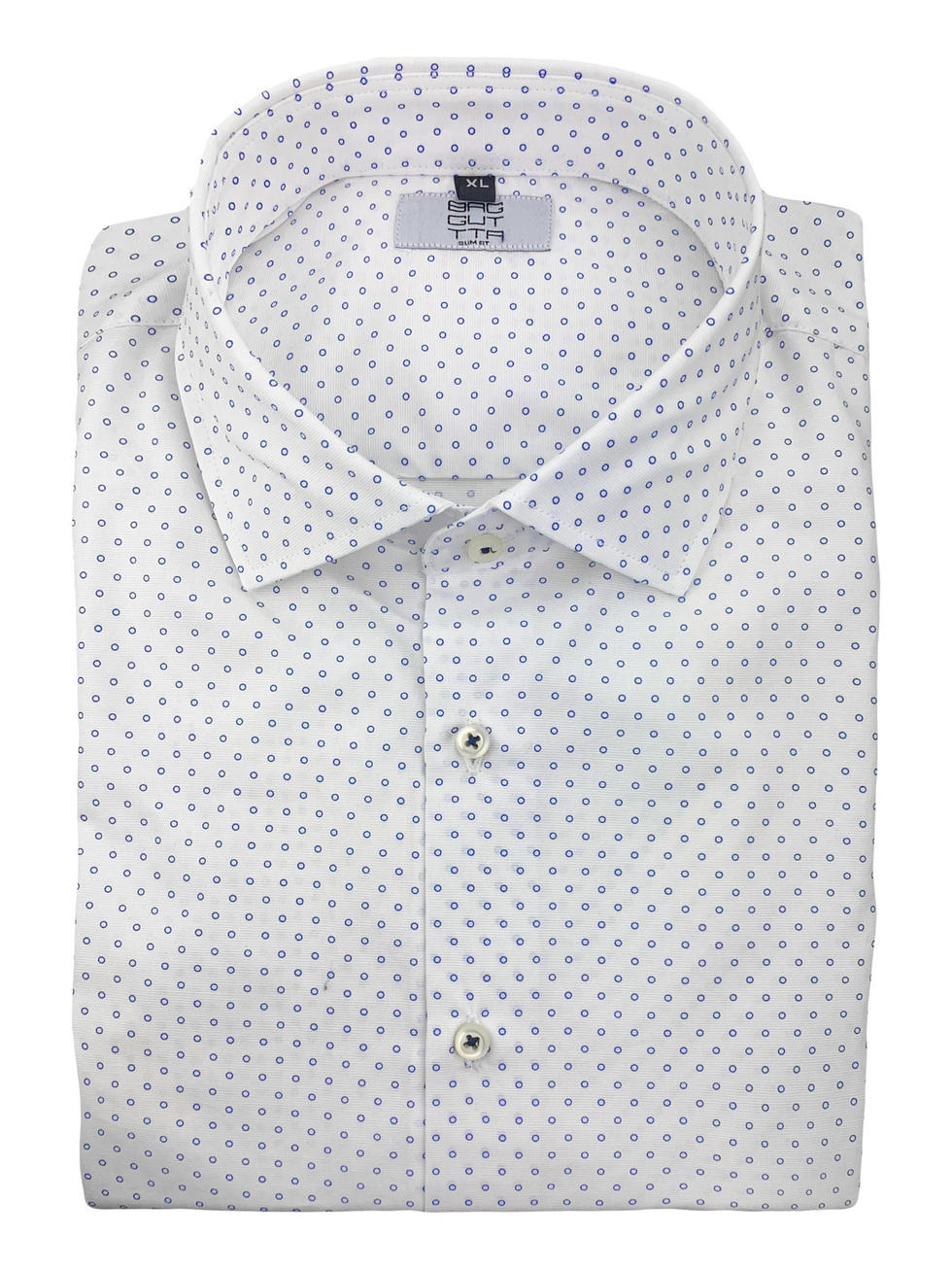 WHITE LIGHT BLUE CIRCLES SHIRT