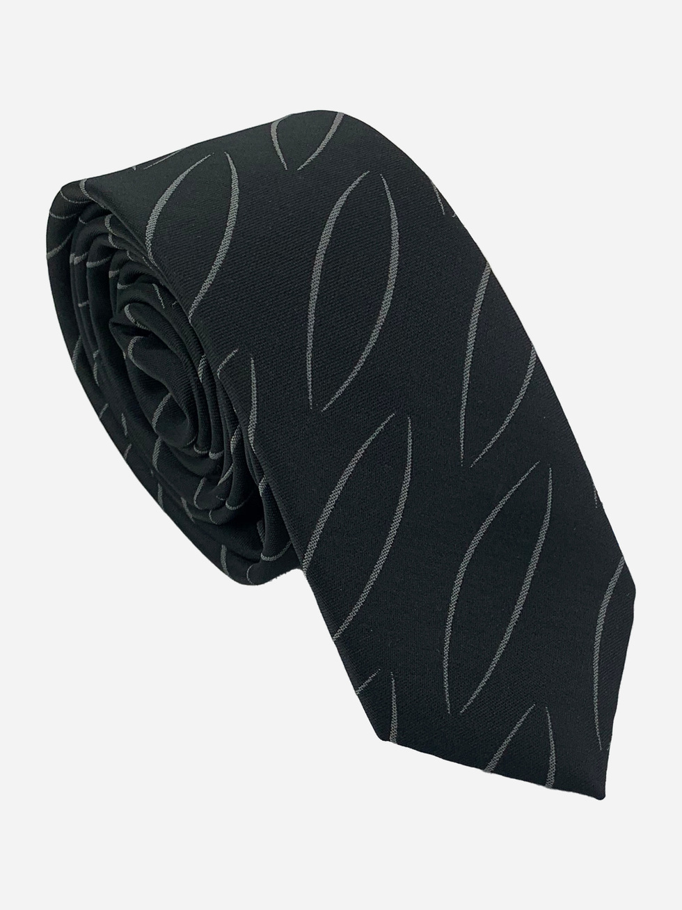 BLACK NECKTIE WITH PRINT