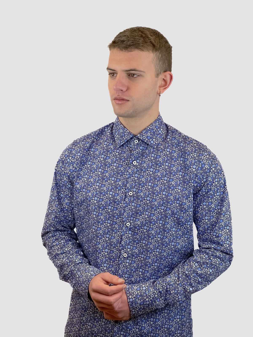 FLORAL BLUE SHIRT