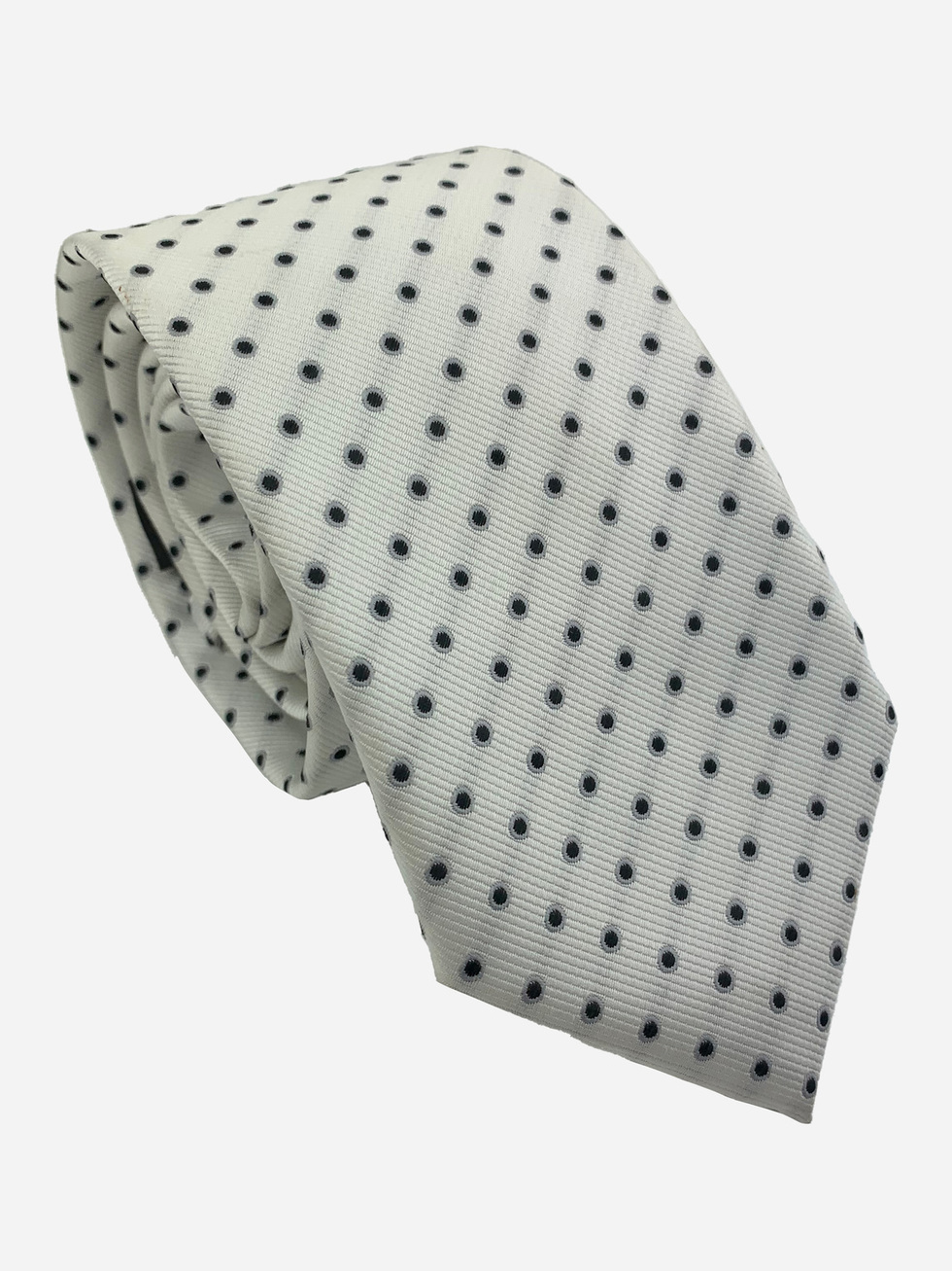 WHITE NECKTIE POLKA DOT PRINT