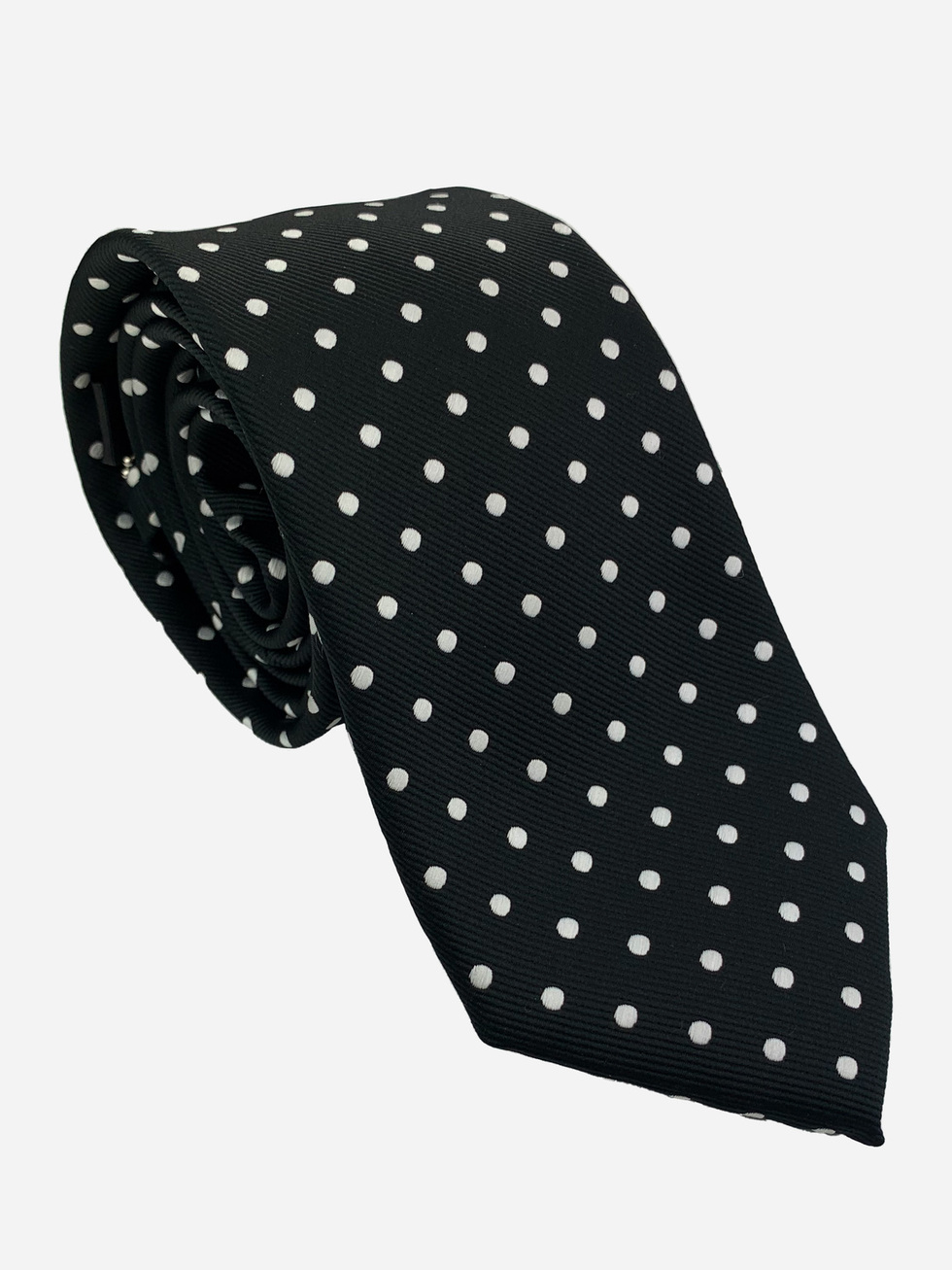 BLACK NECKTIE WITH WHITE POLKA DOT