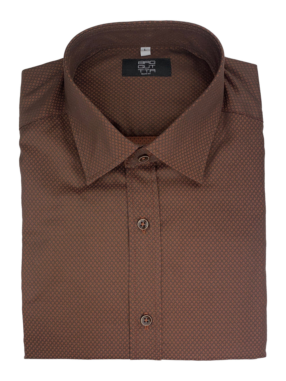 BROWN SHIRT WITH PATTERN