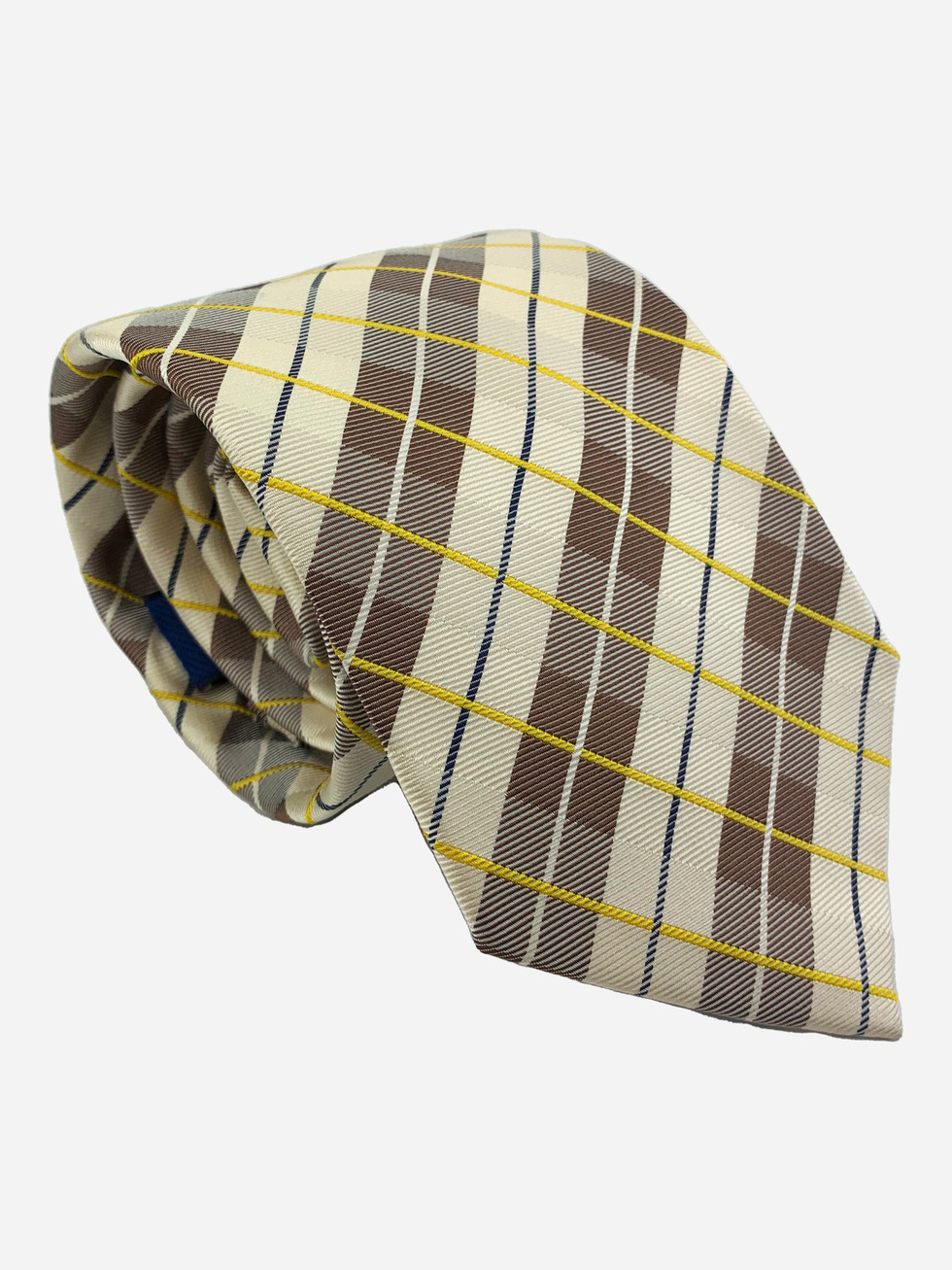 PLAID CREAM NECKTIE