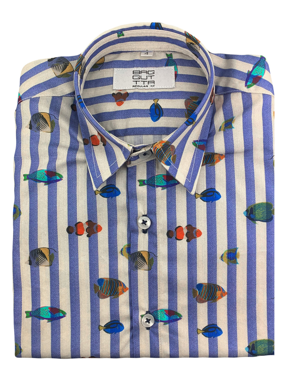 STRIPED FISH PRINT KIDS SHIRT