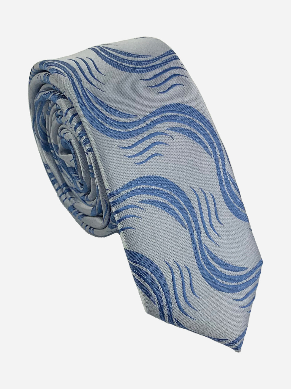 LIGHT BLUE NECKTIE WITH BLUE PATTERN