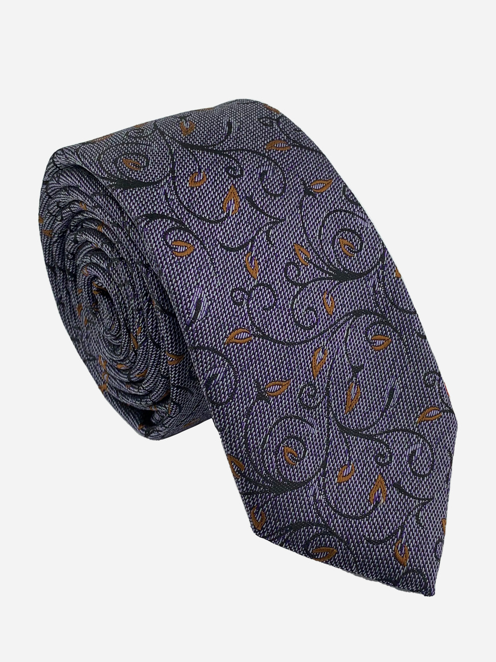 LILAC NECKTIE WITH FLORAL PATTERN